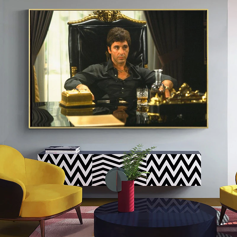 Modern Portrait  Art Canvas Art Painting Poster and Prints Wall Art Tony Montana Picture for Living Room Home Decoration