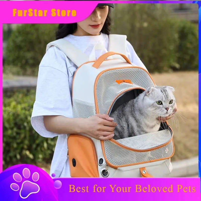 FurStarConvertible Pet Carrier Backpack, Tote Bag & Front Carrier, Breathable Portable Travel Backpack For Cats And Small Dogs