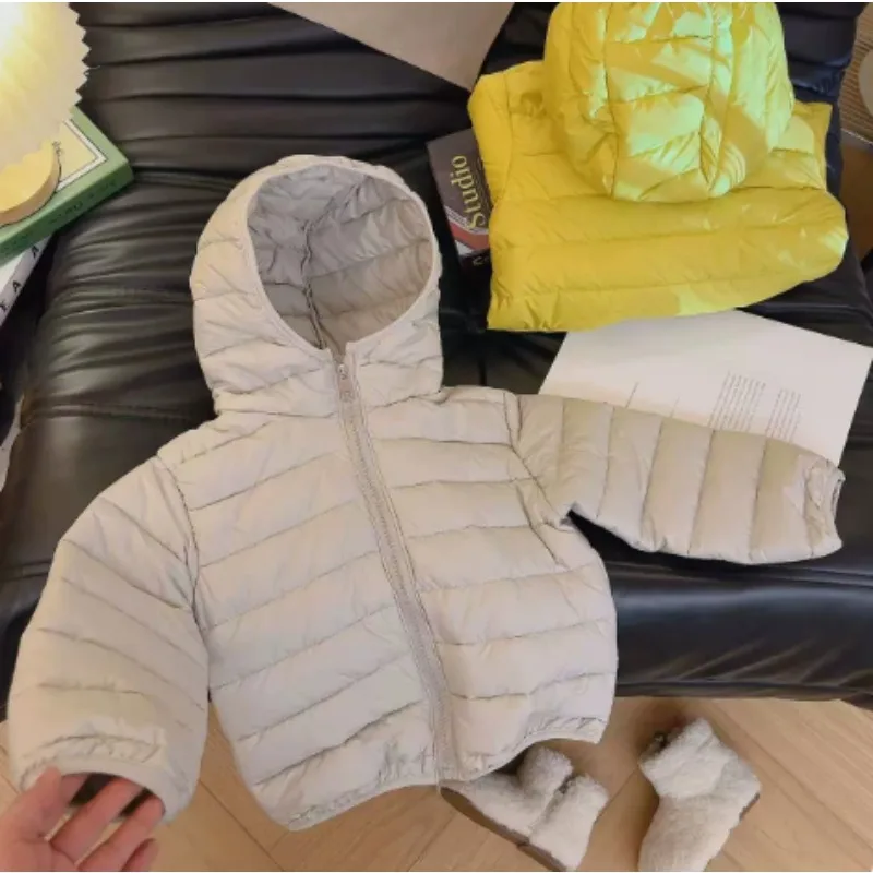0-10℃ Children Jackets 2026 New Hooded Kids Winter Jackets for Boys Ultra Light Portable Girls Winter Puffer Coat
