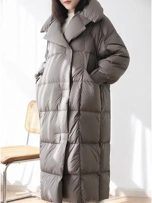 Winter Women Long Jackets Thicken Puffer Coat Female Loose Single Breasted Warm Parkas