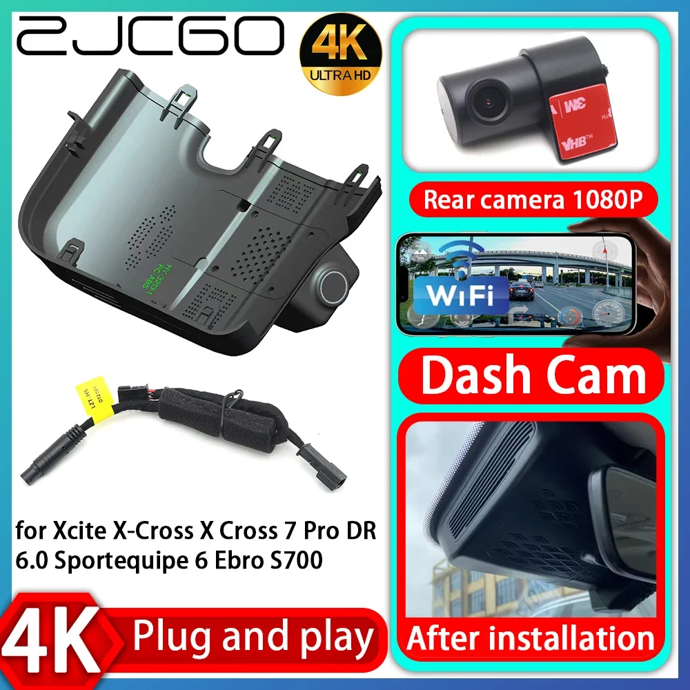 UHD 4K 2160P Plug and Play DVR Dash Cam Camera Video Recorder for Xcite X-Cross X Cross 7 Pro DR 6.0 Sportequipe 6 Ebro S700
