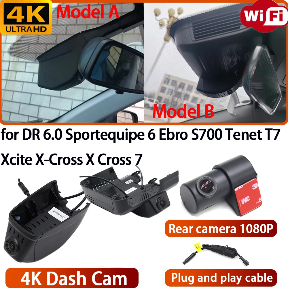 for DR 6.0 Sportequipe 6 Ebro S700 Tenet T7 Xcite X-Cross X Cross 7 Video Recorder 4K DVR Dash Cam Wifi Camera 170° Wide Angle