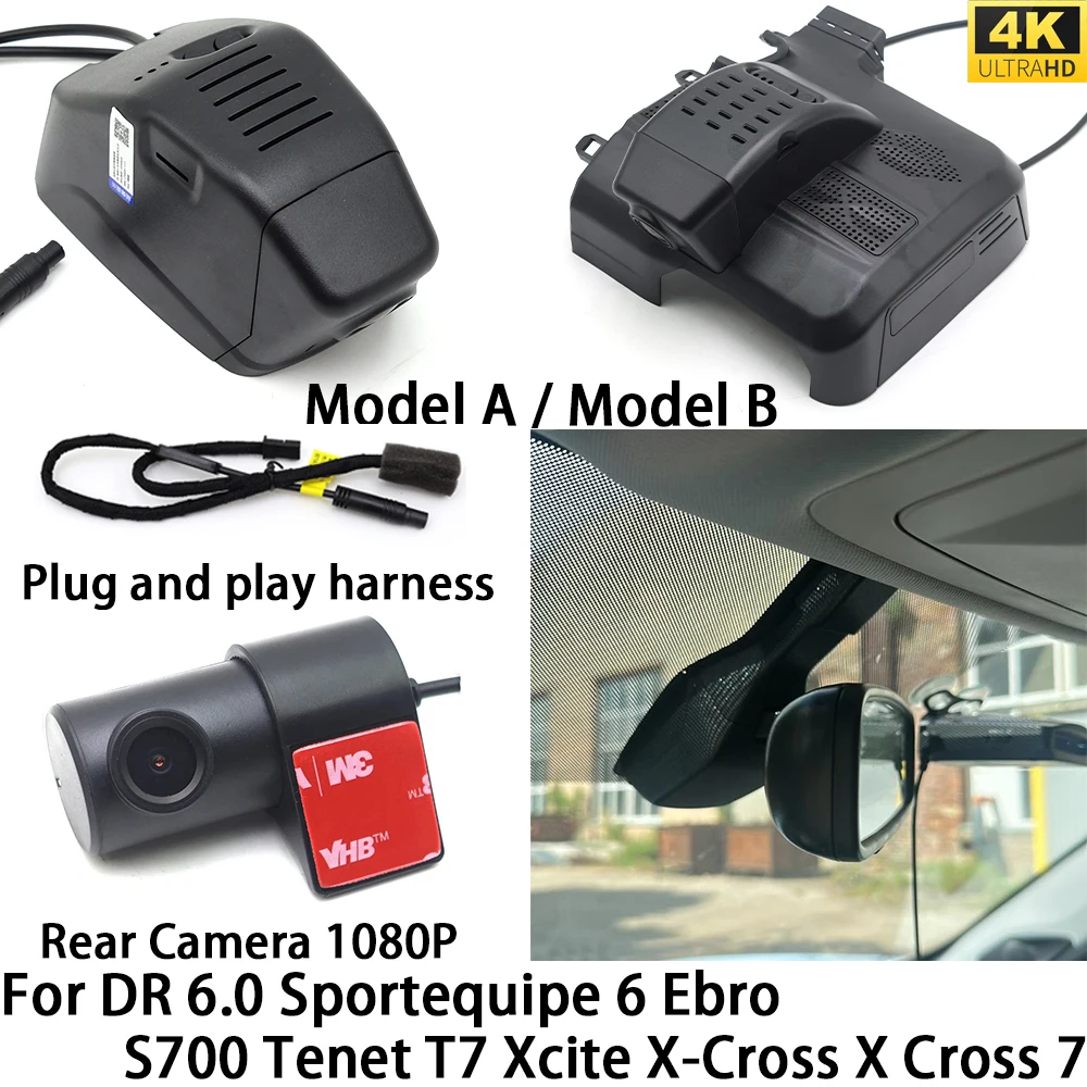For DR 6.0 Sportequipe 6 Ebro S700 Tenet T7 Xcite X-Cross X Cross 7 DVR Dash Cam OEM Front Rear Camera Video Recorder Wifi Loop