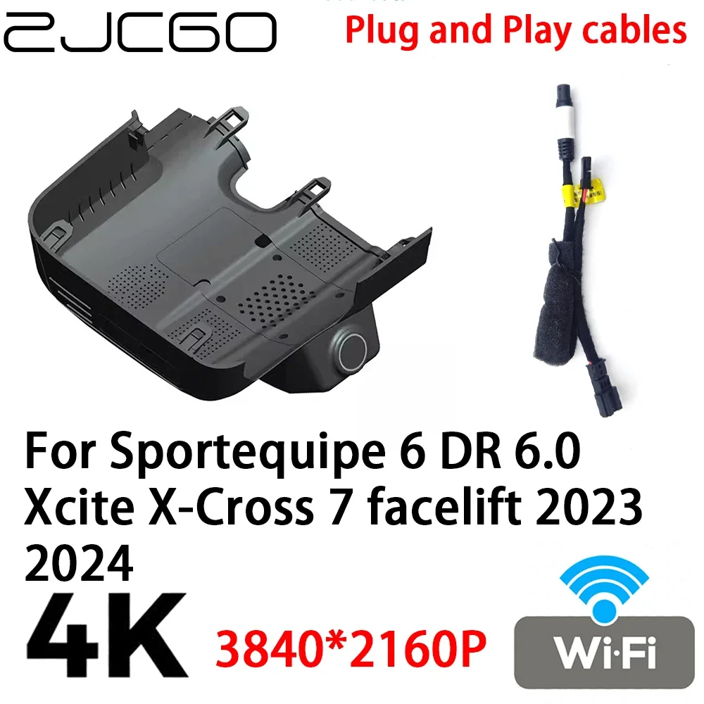 ZJCGO 4K 2160P Car DVR Dash Cam Video Recorder Plug and Play for Sportequipe 6 DR 6.0 Xcite X-Cross 7 facelift 2023 2024