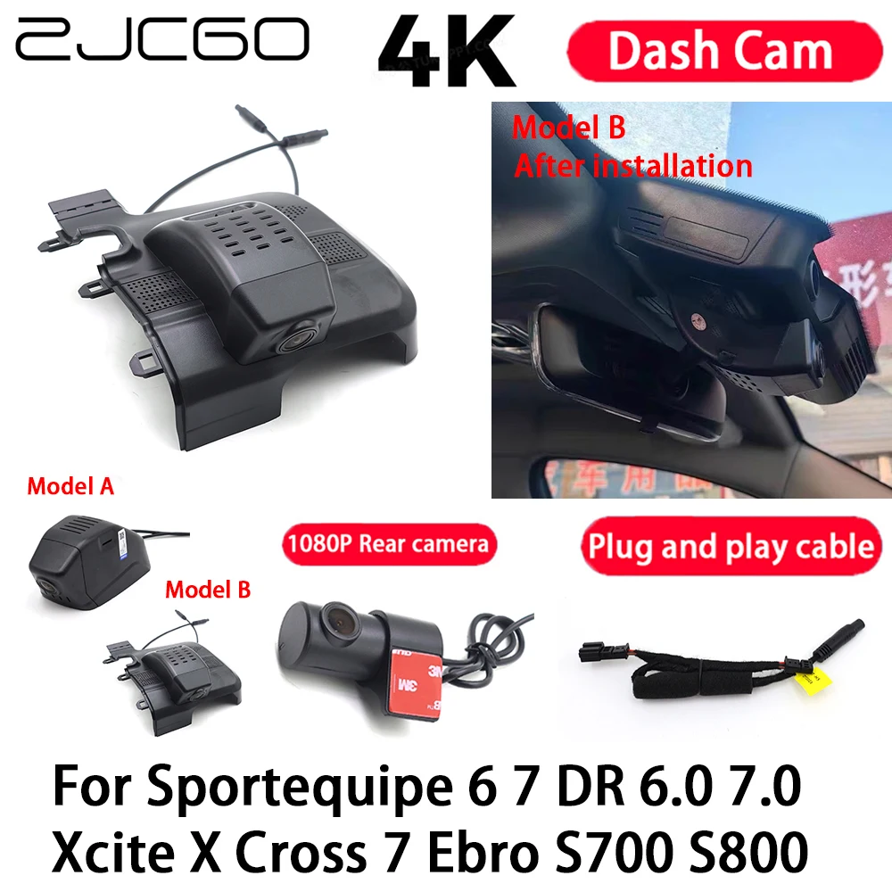 Car Camera 4K Plug and Play Dash Cam Video Recorder Night Vision for Sportequipe 6 7 DR 6.0 7.0 Xcite X Cross 7 Ebro S700 S800
