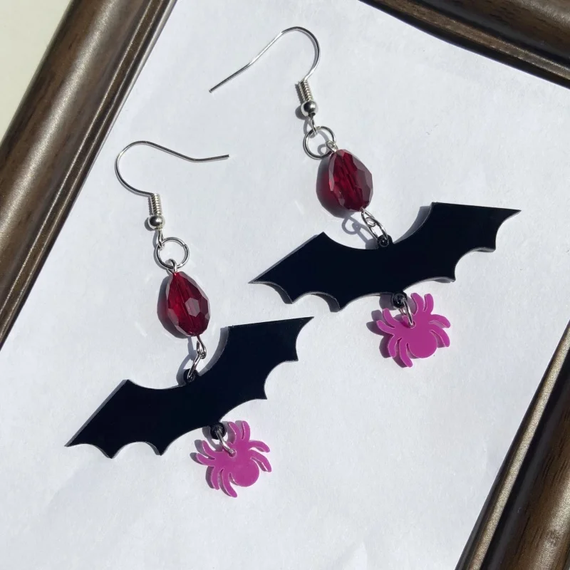 New Halloween Earrings Women s Gothic Dark Bat Spider Pumpkin Skull Head Stud Earrings For Festive Atmosphere Accessories