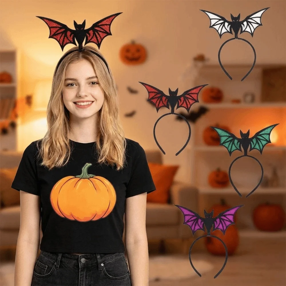 Funny Halloween Bat Headbands Party Decoration Photo Props Ghost Festival Headband Headdress Cartoon Bat Hair Hoop Women Party