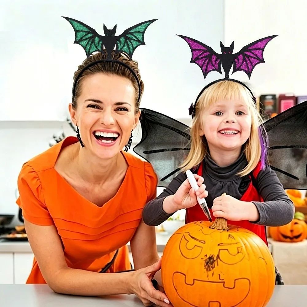 Funny Halloween Bat Headbands Headdress Party Decoration Ghost Festival Headband Cartoon Photo Props Bat Hair Hoop