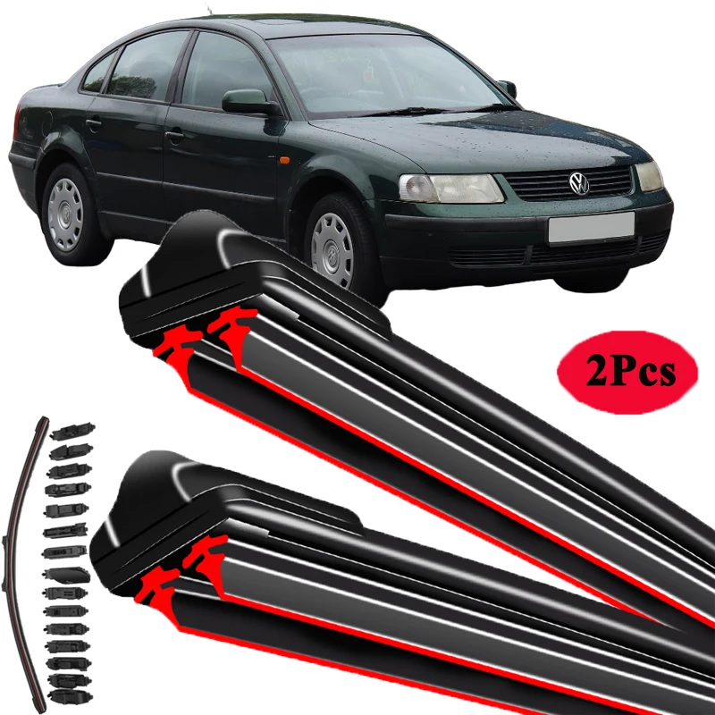 For VW Volkswagen Passat Sedan B5 3B5 3B6 1997 2000 2001 2002 2003 2004 2005 Car Brushes Double Rubber Windshield Wiper Blades
