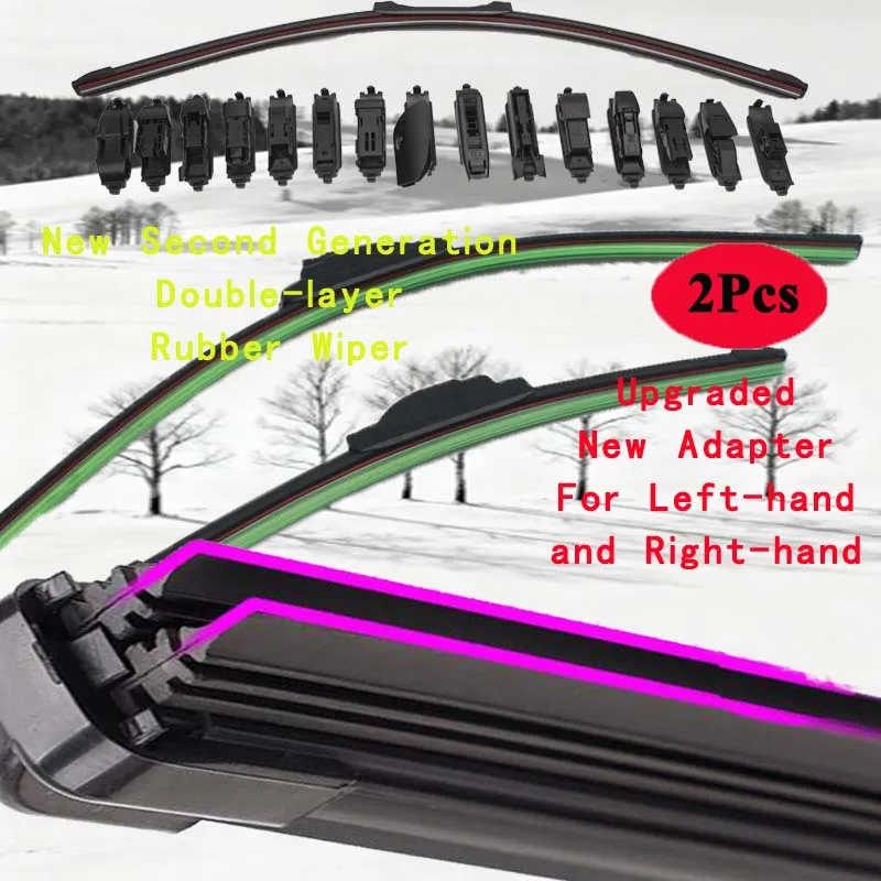 For Cadillac CT4 CT4-V Sedan 2019 2020 2021 2022 2023 Automobile Parts Accessories Double Rubber Windshield Wiper Blades Blue
