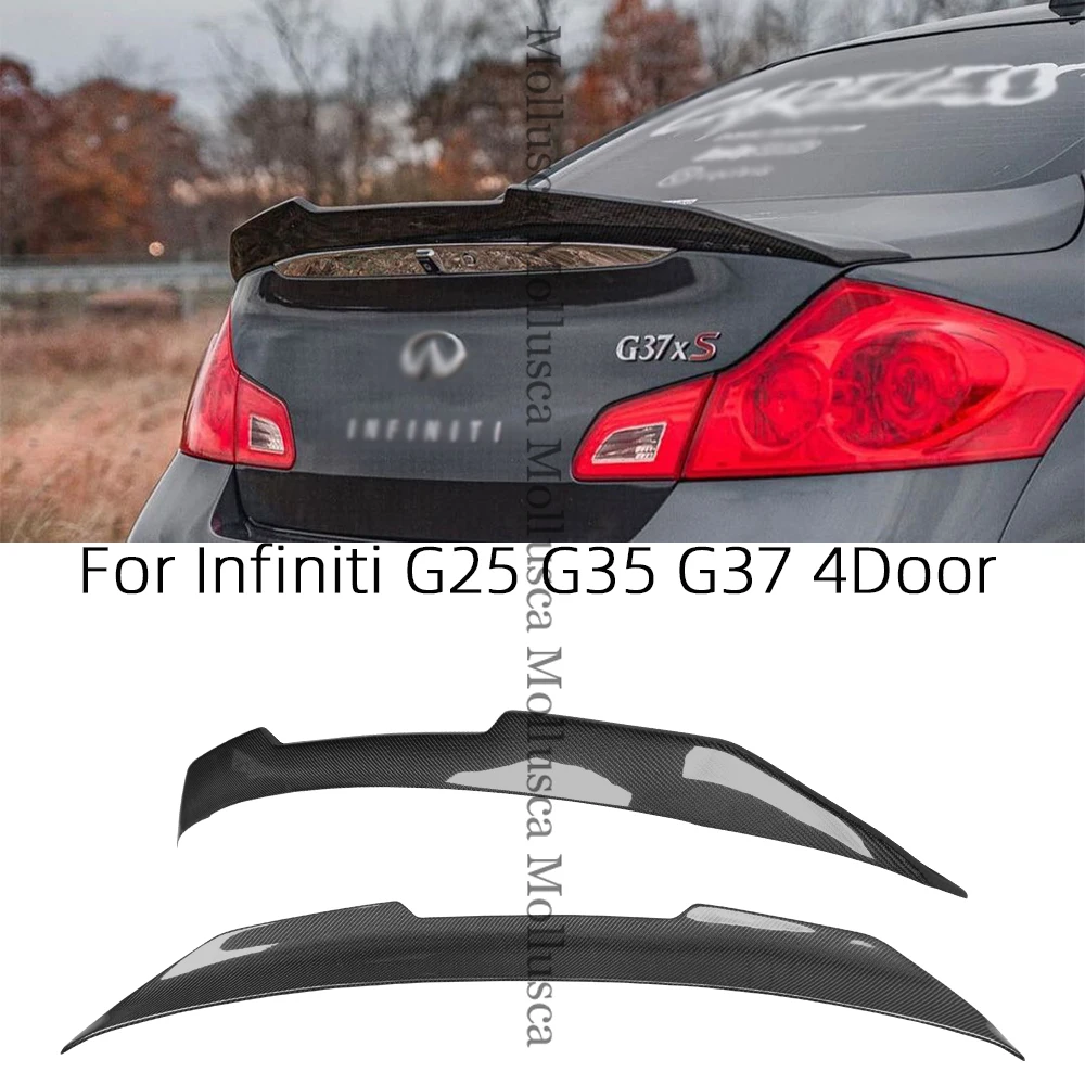 For Infiniti G series G25 G35 G37 4Door Sedan PSM Style Carbon fiber Rear Spoiler Trunk wing 2007-2014(not for STC)