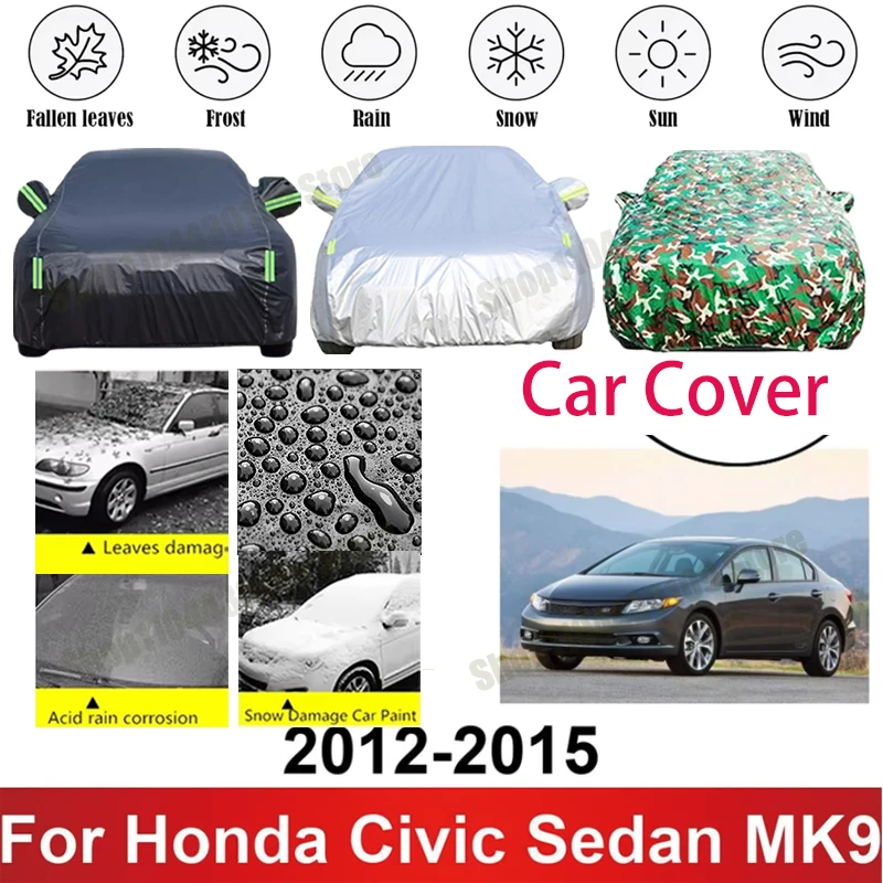 for Honda Civic Sedan MK9 2012-2015 Full Car Covers Outdoor Sun Anti UV Rain Snow Dust Protection Oxford Clother