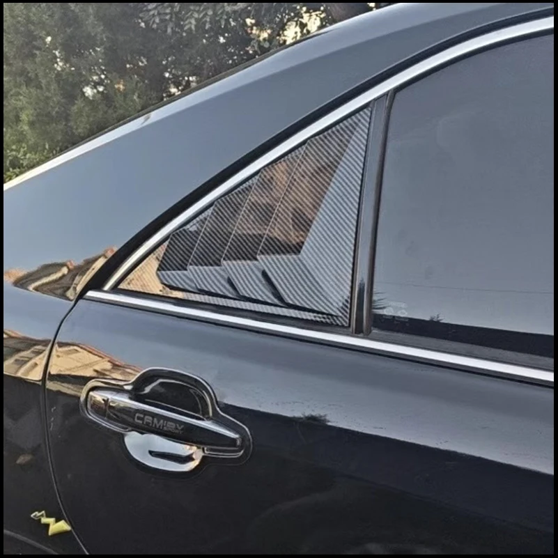 For Toyota Camry 2006-2016 Sedan Rear Window Blind shades Louver Vent Decorative Cover Sticker Trim Car Styling Accessories