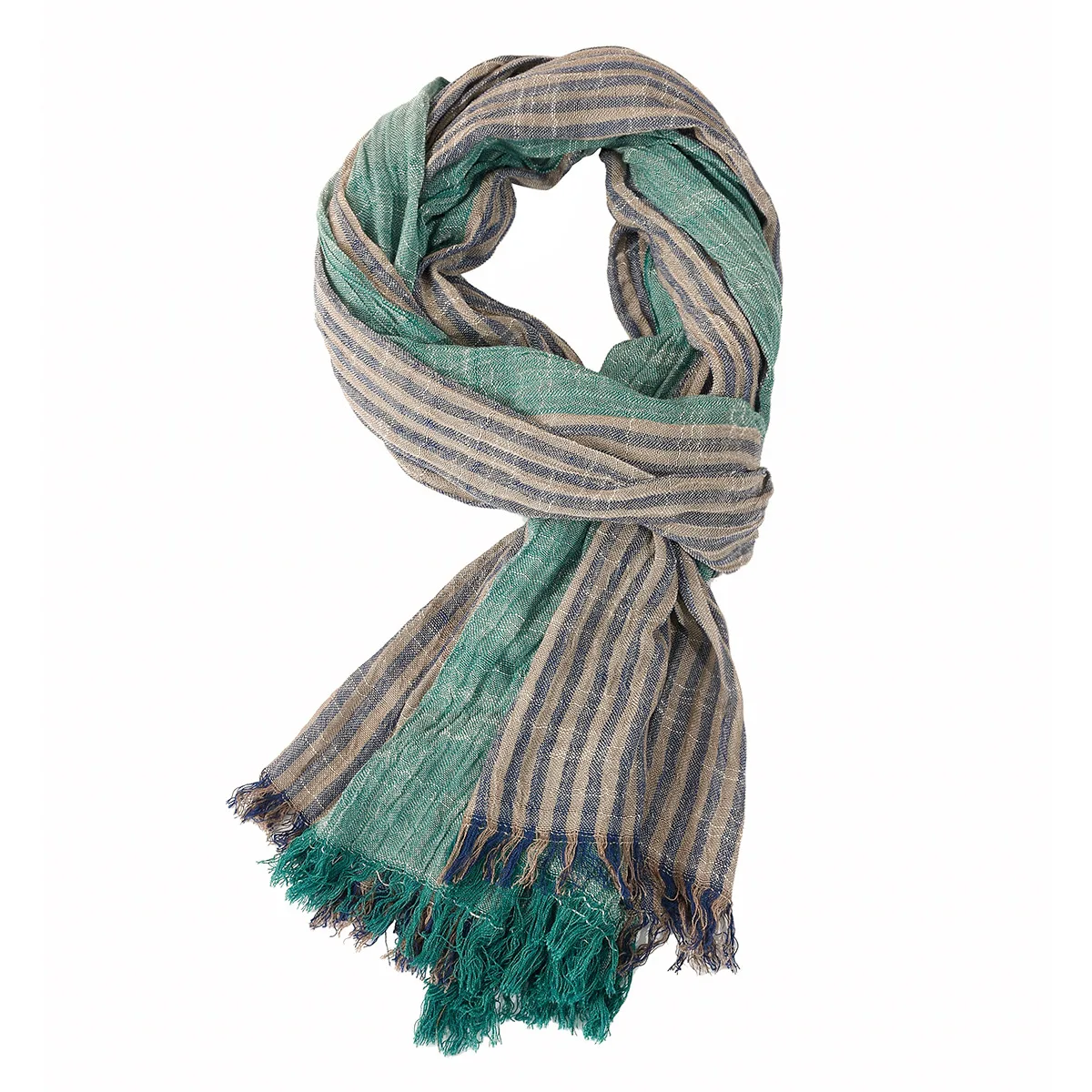 Fashion Men Scarf Cotton Linen Striped Scarves Autumn Winter Warm Neckerchief Pashmina Casual Male Accessories Bufandas Shawls