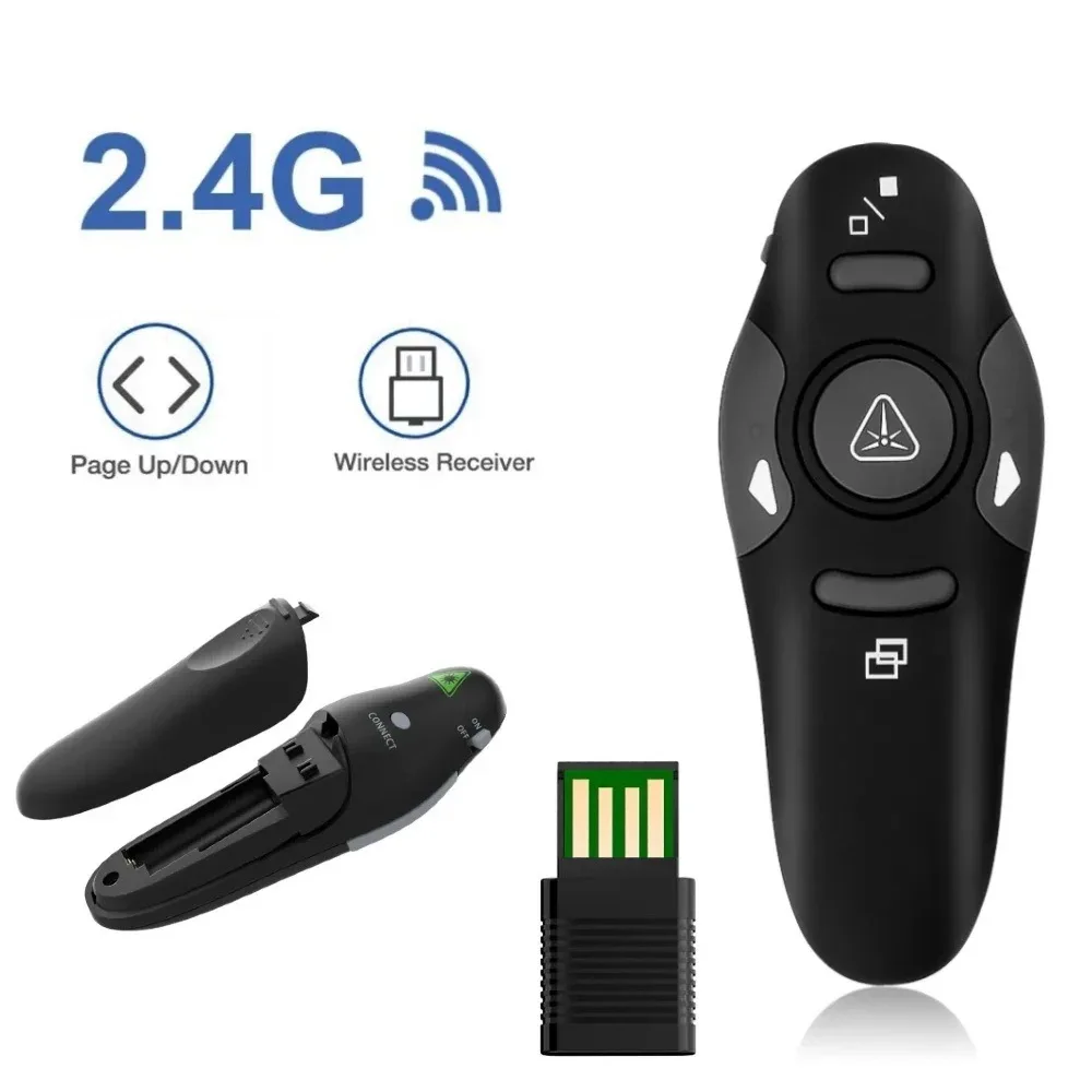 Wireless 2.4G Air Mouse Wireless PC Remote PPT Clicker Mini Portable Wide Compatibility For Meeting Classes Office Use