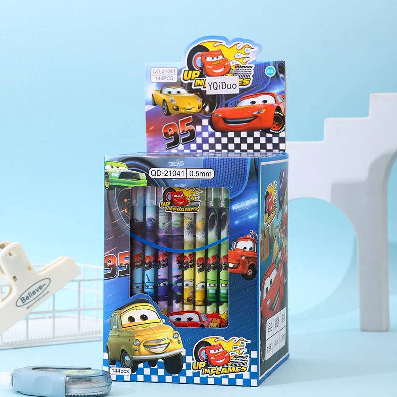 12pcs Lightning McQueen Auto Story Anime Peripheral Erasable Gel Pen Creative Student Writing Pen Stationery Wholesale 0.5mm 1 b