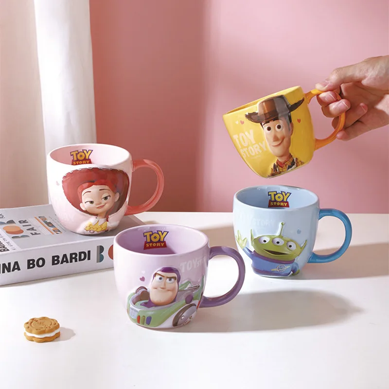 Cartoon Toy Story Ceramic Mug Couple Water Cup Woody Household Breakfast Milk Mugs Buzz Office Coffee Cups Jessie Drinkware Gift