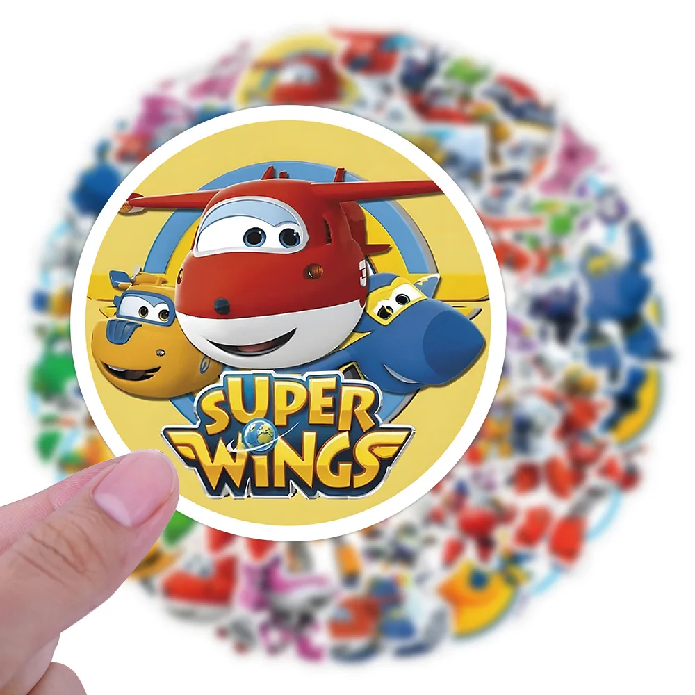 10/50PCS Cartoon Fun Animation Super Wings Stickers Cute Decorative Doodle Waterproof Decal Kids Toy Gift for Pencil Box Guitar