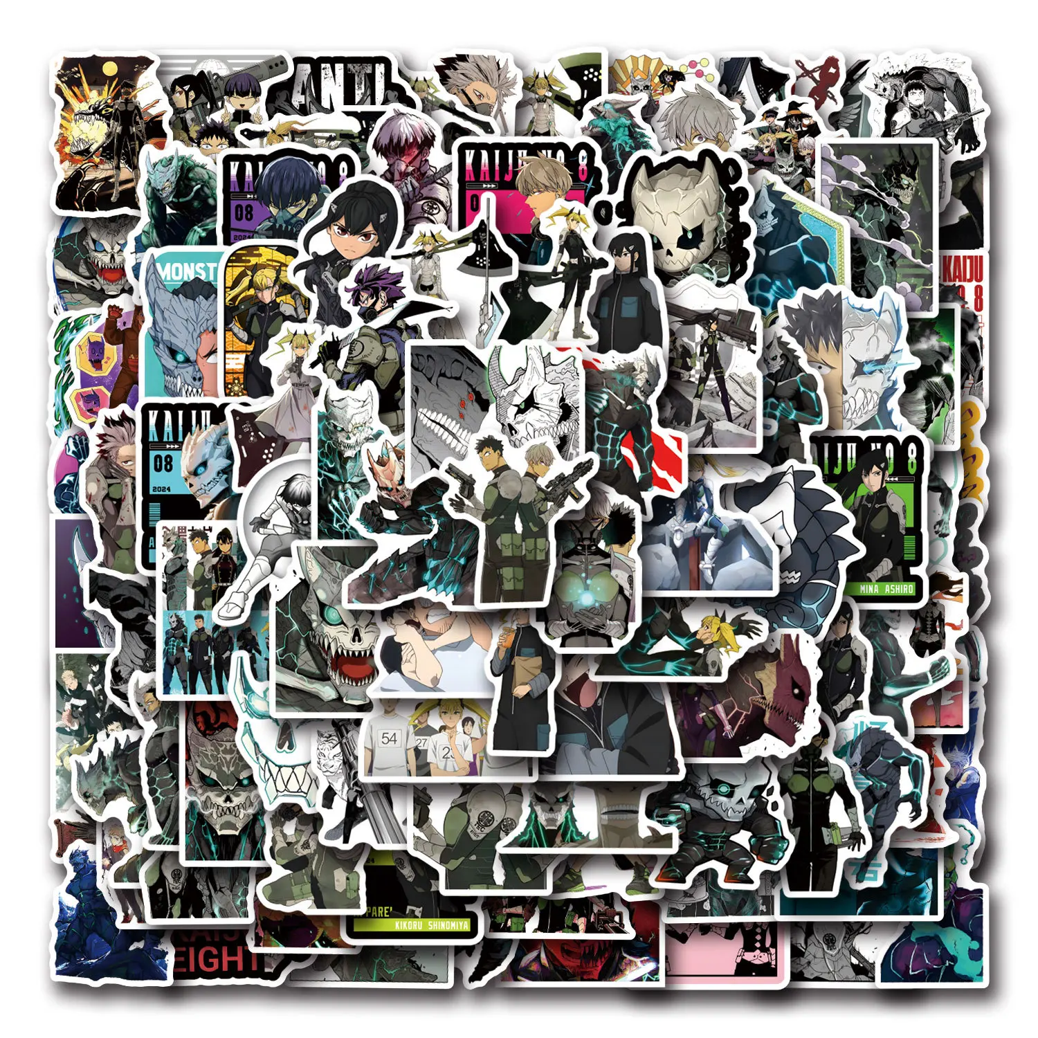 10/55/110PCS Japanese Anime Kaiju No.8 Character Stickers Decorative Pencil Box Mobile Case Guitar Waterproof Stickers Kids Toy