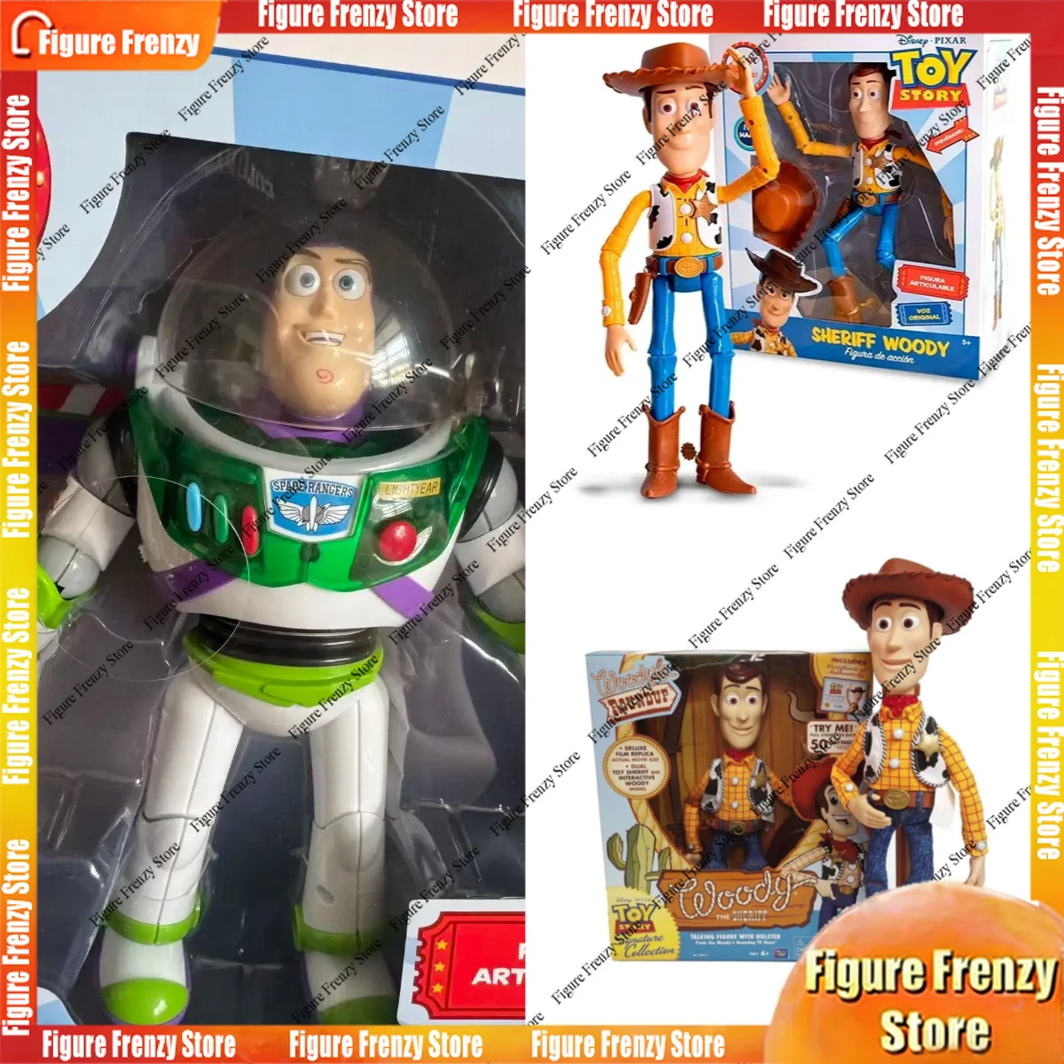 Special Offer25CM Disney Pixar Toy Story 4 Talking Spanish Buzz Lightyear Woody Jessie Interactive Action Figure Toys Christmas
