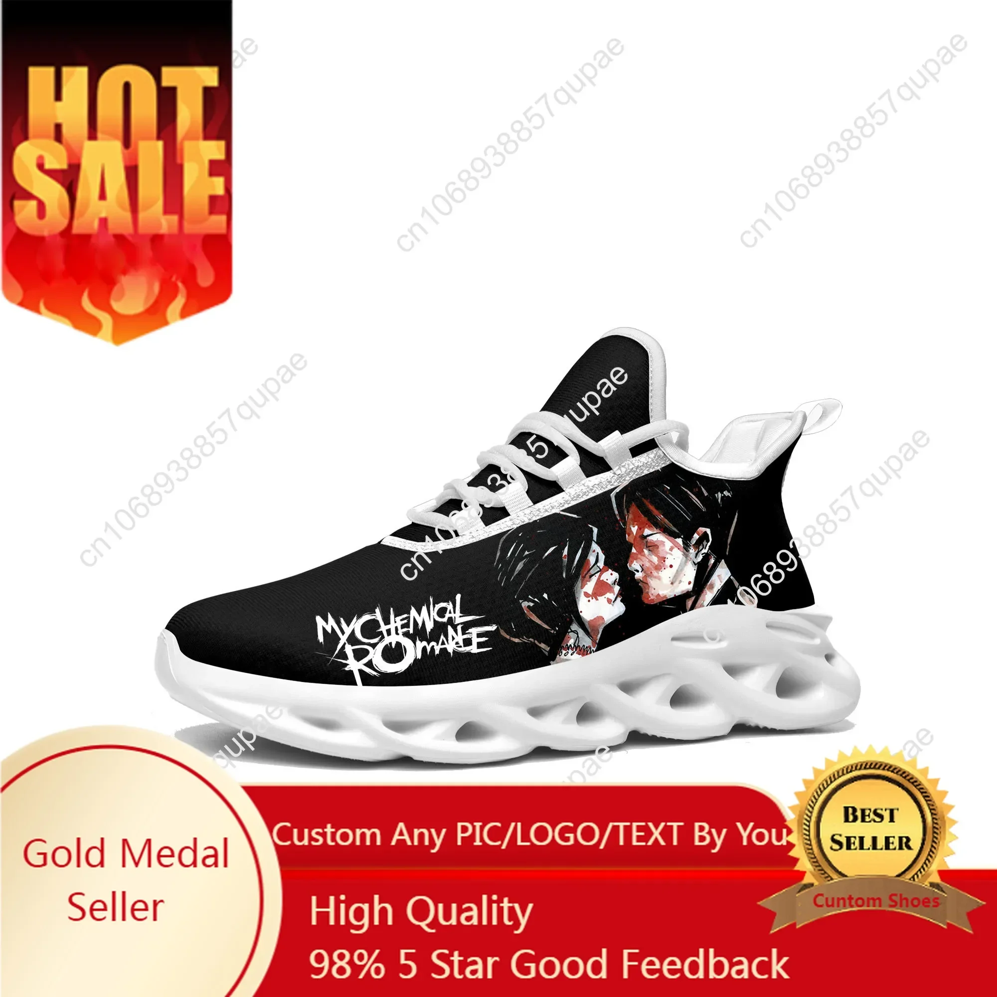 My Chemical Romance Rock Band Flats Sneakers High Quality Mens Womens Sports Shoes Customized Sneaker Casual Custom Made Shoe