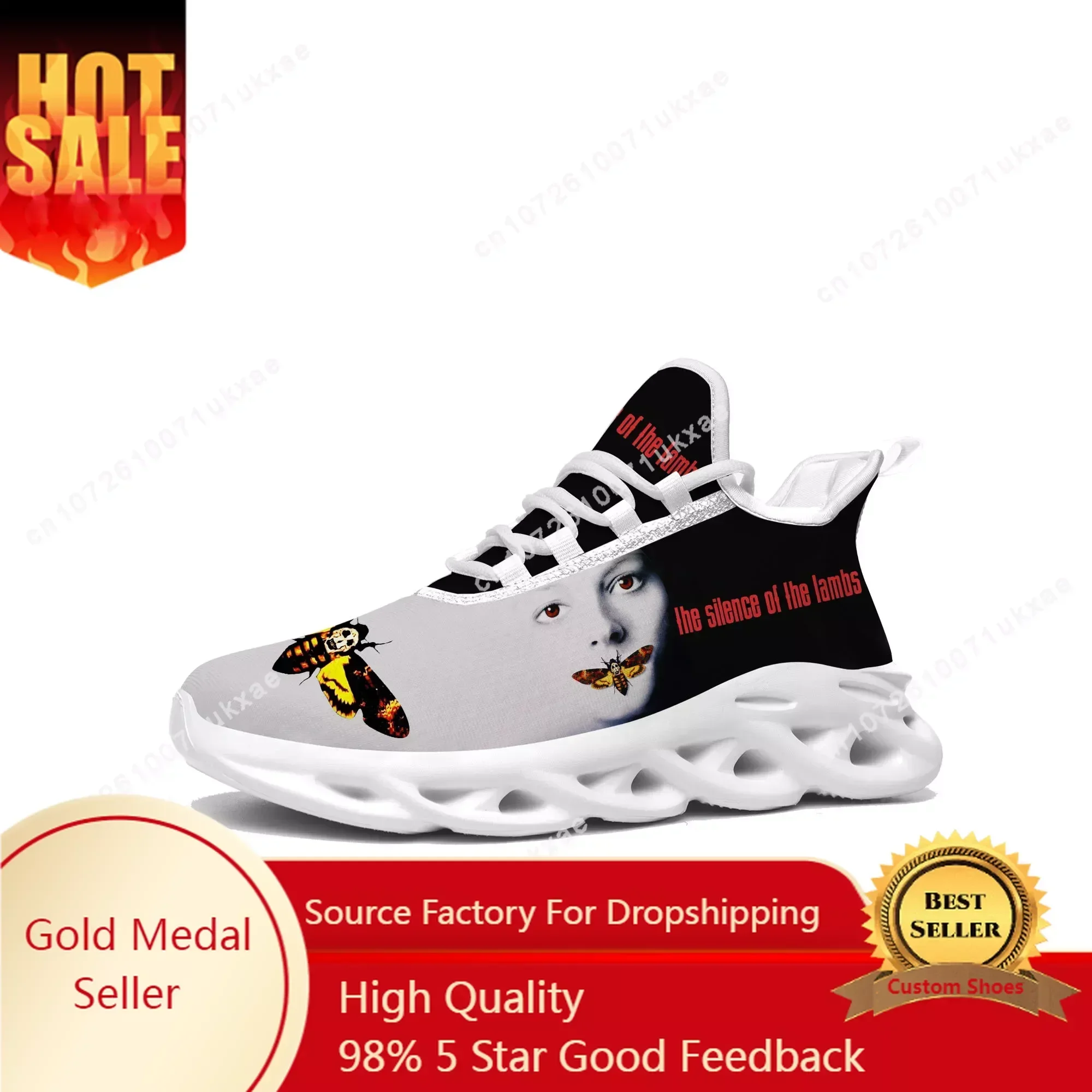 Silence of The Lambs Flats Sneakers Mens Womens Sports Shoes High Quality Hannibal Sneaker Lace Up Mesh Footwear Custom Shoe