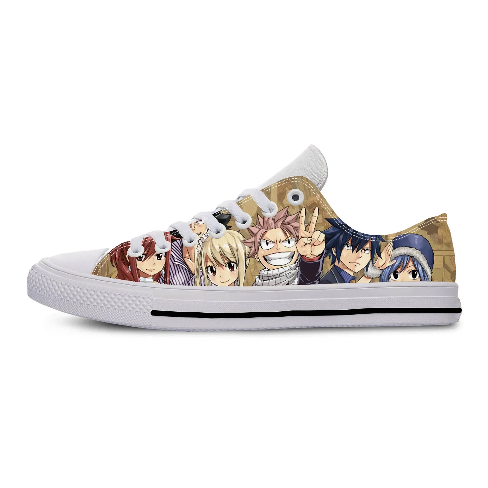 Japanese Anime Manga Cartoon Comic Fairy Tail END Casual Cloth Shoes Low Top Lightweight Breathable 3D Print Men Women Sneakers
