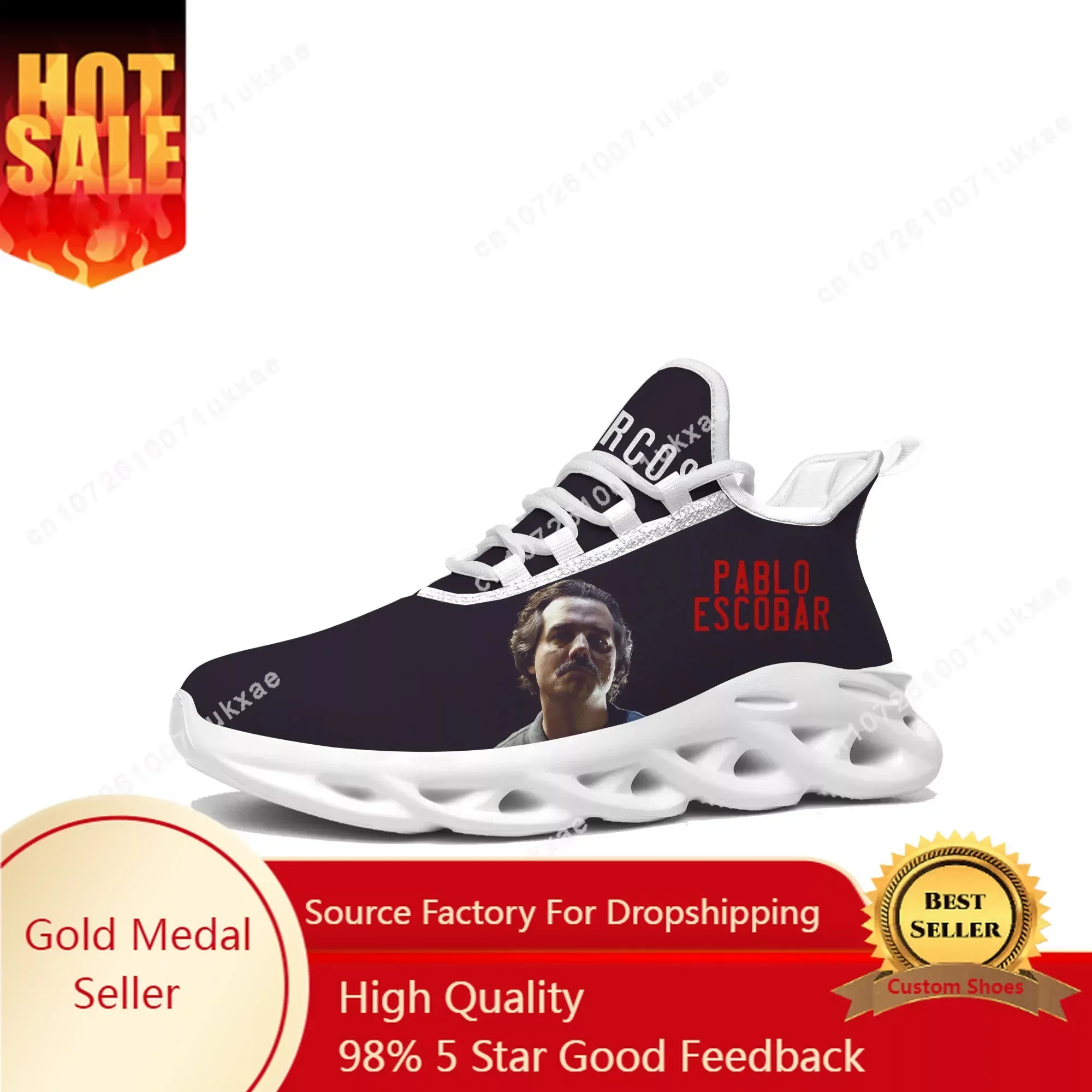 Narcos Flats Sneakers Mens Womens Sports Running Shoes High Quality Pablo Escobar Sneaker Lace Up Mesh Footwear custom made Shoe