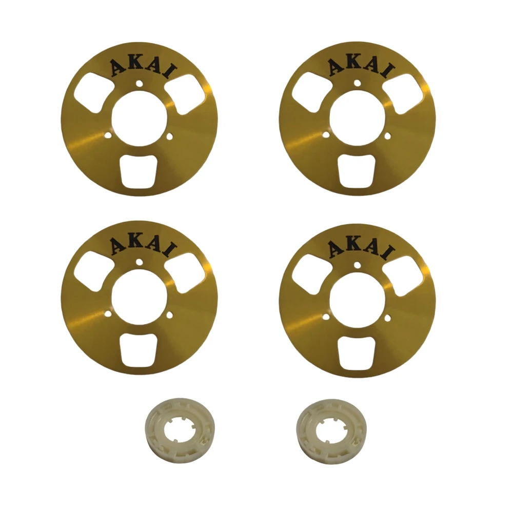 Custom Polished Metal (Aluminum) Reel To Reel Cassette Kit  DIY Decoration Cassette Tape (Pack of 4 Reels + 2 Wheel)
