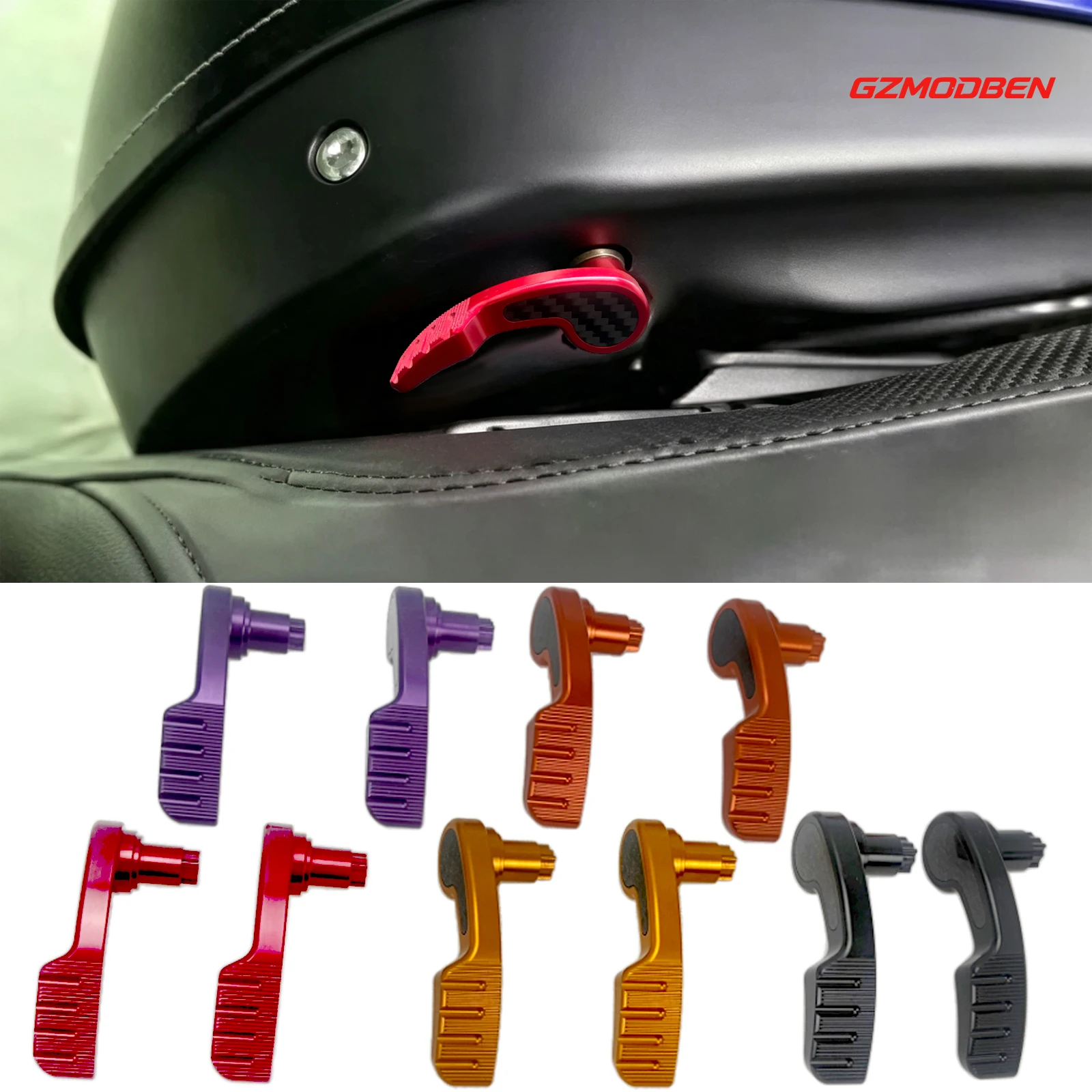 GZMODBEN motorcycle saddle buckle lifter kit, embedded with high-quality carbon fiber decoration.