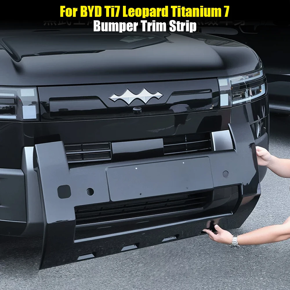 For BYD Ti7 Leopard Titanium 7 Car Front Rear Bumper Plating Strip Molding Trim Cover Body Kit Exterior Decorative Strips