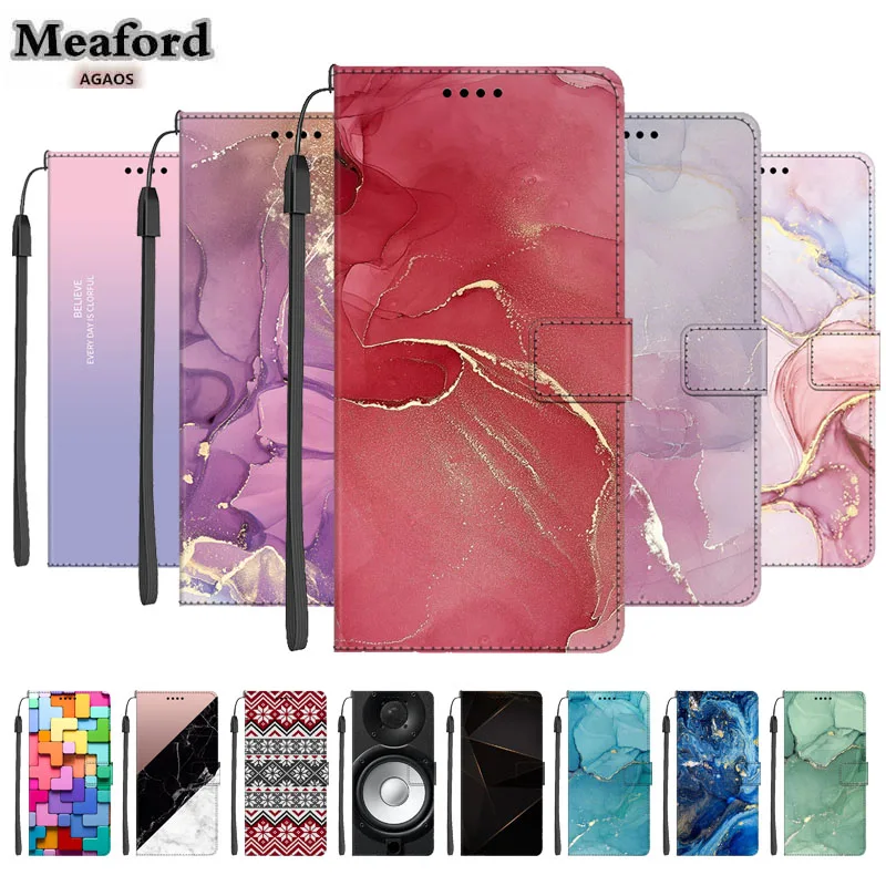 Marble Leather Case For iPhone 12 13 Mini 11 15 14 16 Pro Max Plus Shell Luxury Original Fashion Protector Magnetic Wallet Cover