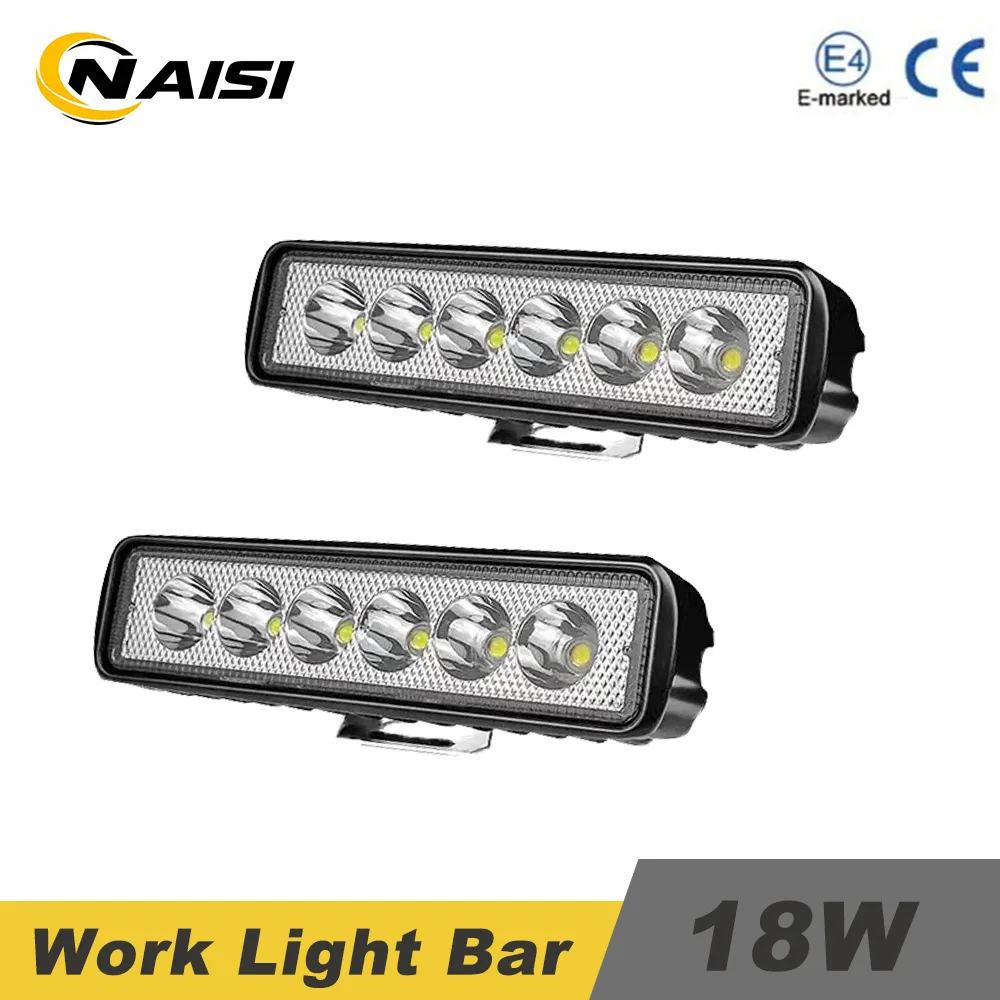 Off-Road Motorcycle LED Light Bar Focus Beams 6LEDS 12V 24V Universal Waterproof Kit for Jeep Wrangler Truck Tractors SUV 4x4