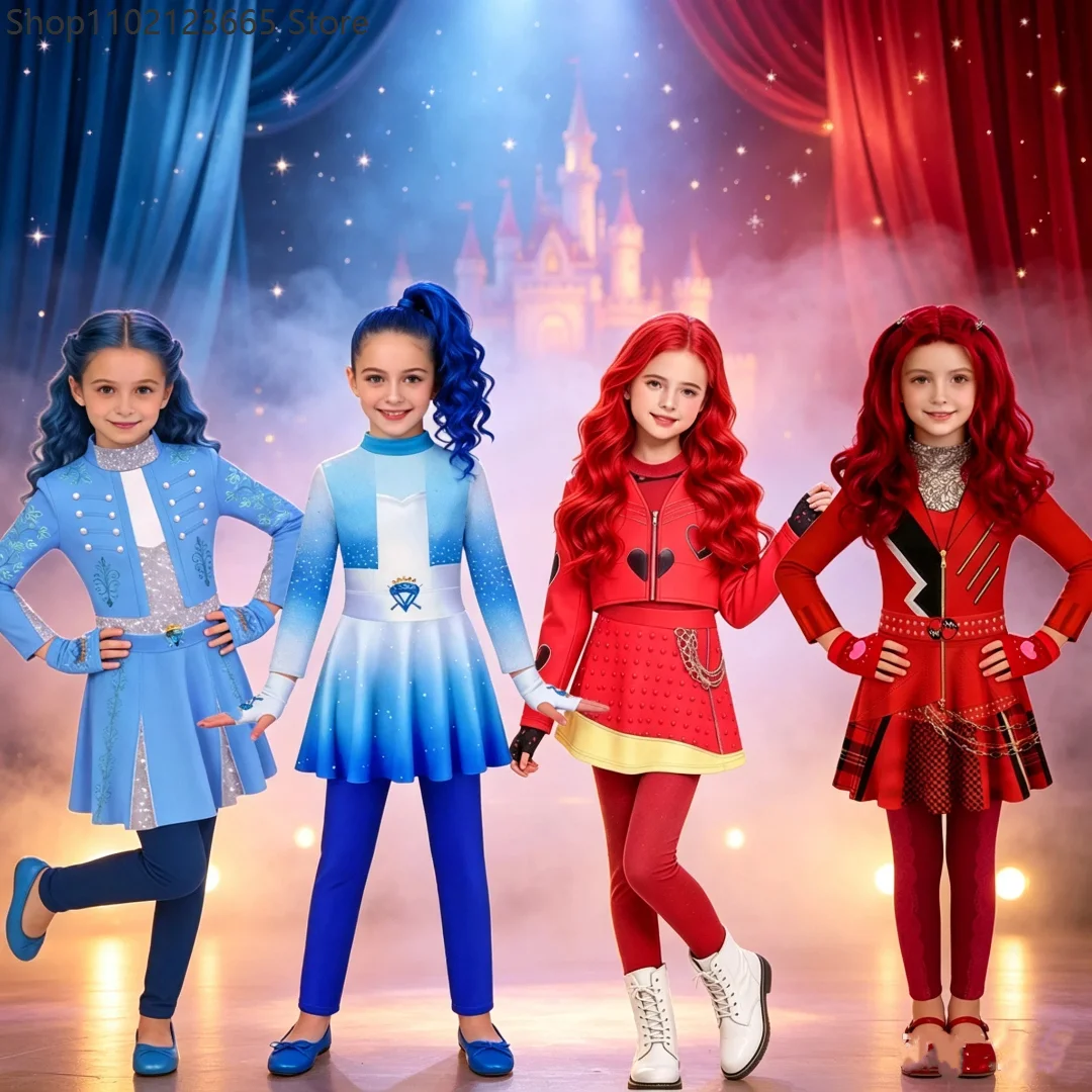 Enfant Villain Cosplay Costume Multiple Styles Niñas Red Chloe Character Dress Outfit Halloween Carnival Party Fancy Dress