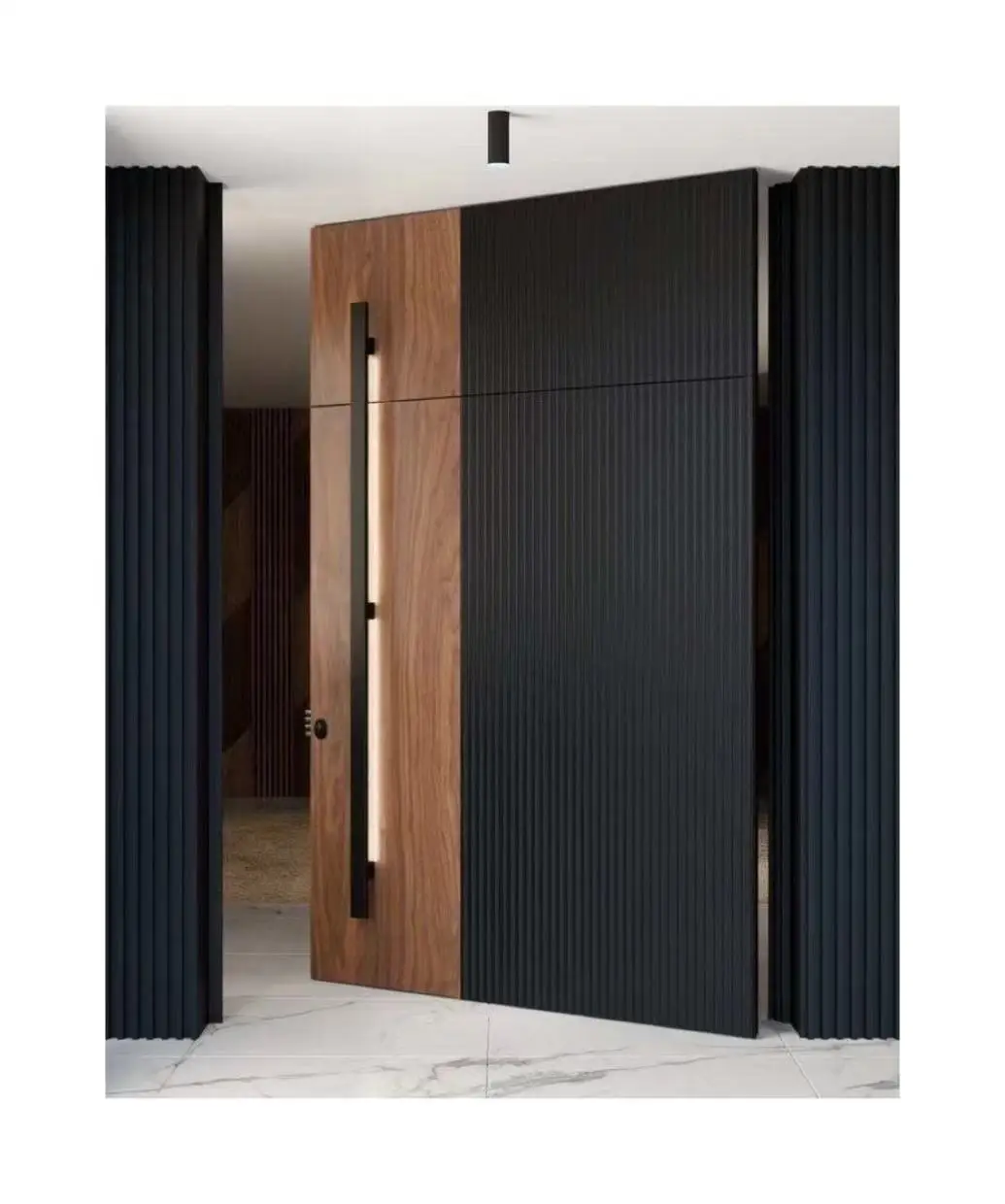 Customized with Multiple Sizes and Colors Luxurious Surface Polished Household Revolving Door Fashionable Soundproof Front Doors