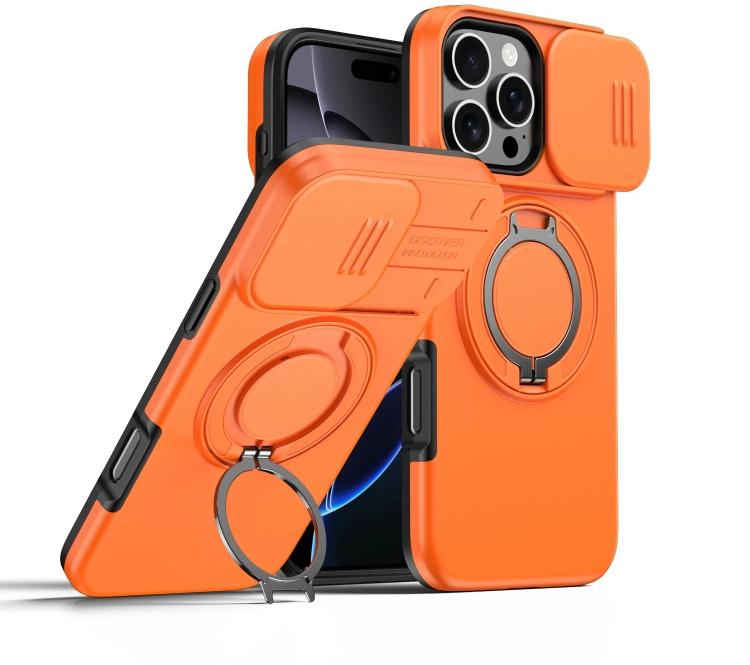 Luxury Heavy Duty Rugged Armor Magnetic Bracket Case For iPhone 17 16 15 14 13 Pro Max Plus 17Air Slide Camera Protection Cover
