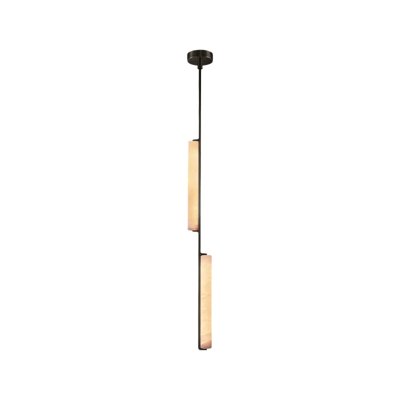 2026 New Trend Marble Series Brass Black Chandelier Lighting Lustre Alabaster Suspension Luminaire Lampen For Foyer Corridor