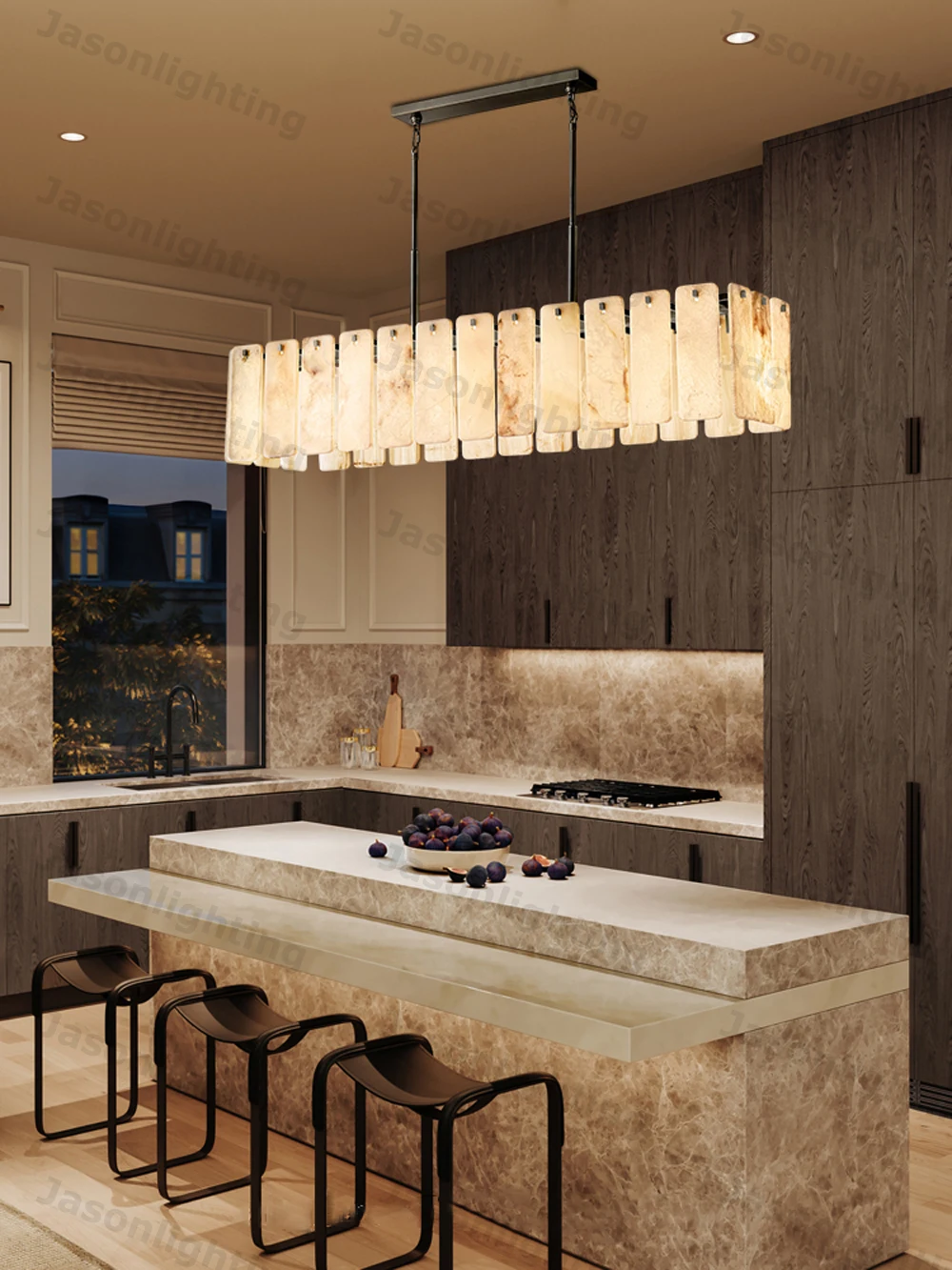 Dimmable LED Marble Series 2026 Chandelier Lighting Alabaster Hanging Lamps Suspension Luminaire Lampen For Foyer Dinning Room