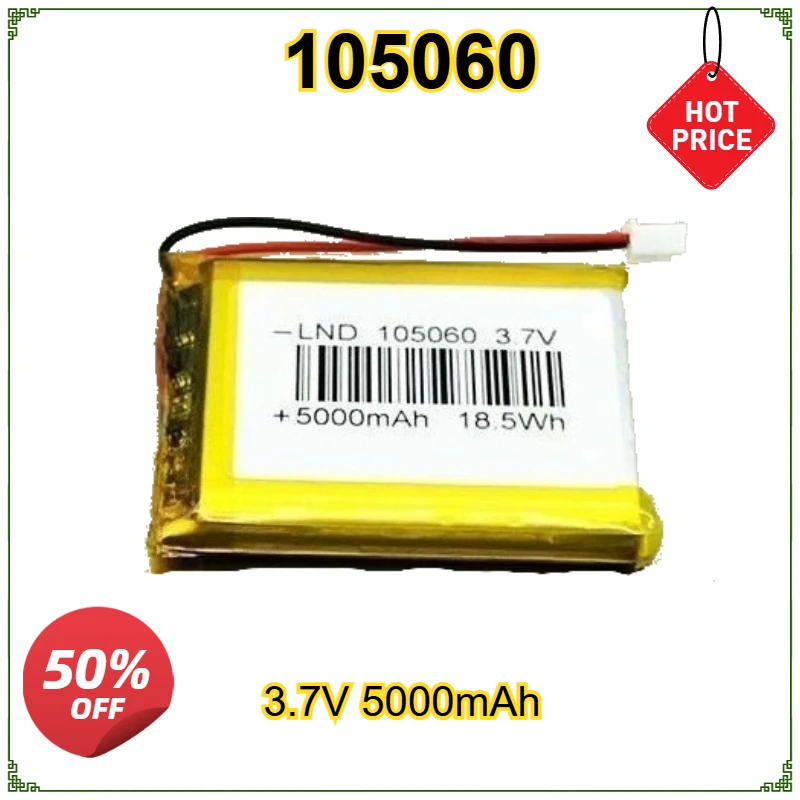 105060 3.7V 5000mAh Polymer Lithium Rechargeable Battery Power Bank GPS Locator LED Light Universal Bateria 3.7V