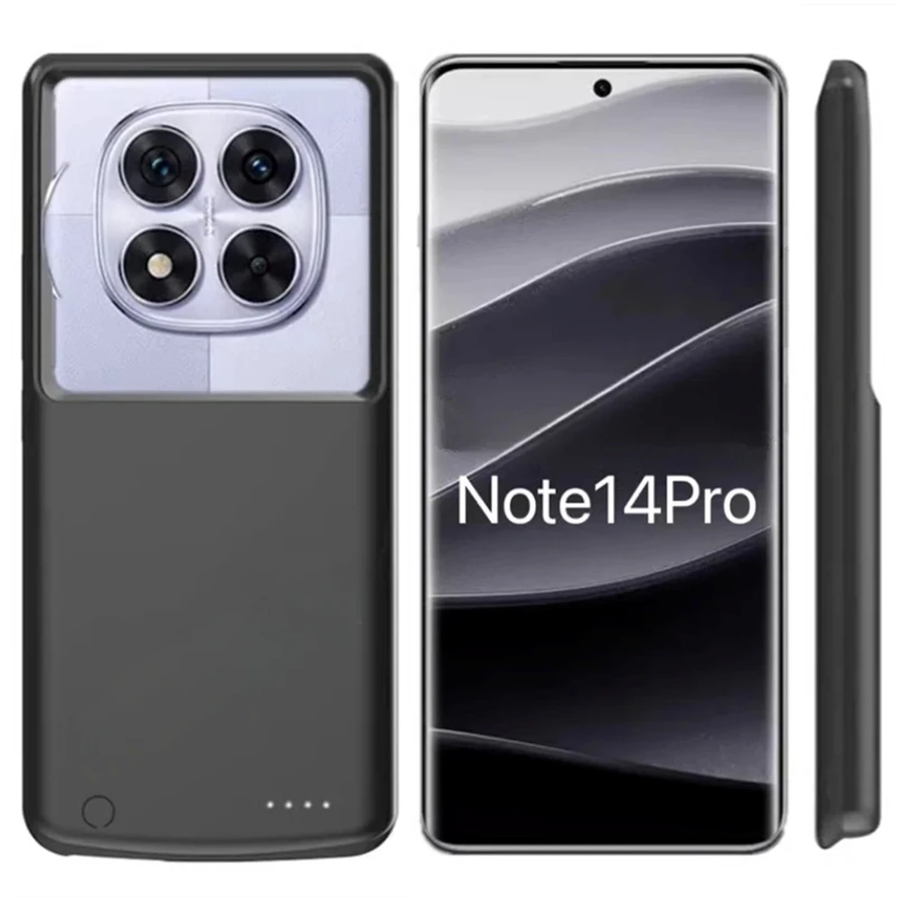 Battery Charger Cases For Xiaomi Redmi Note 14 Pro/14Pro+ Note14 Portable Power Bank Cover 10000mAh Rechargeable Battery Case