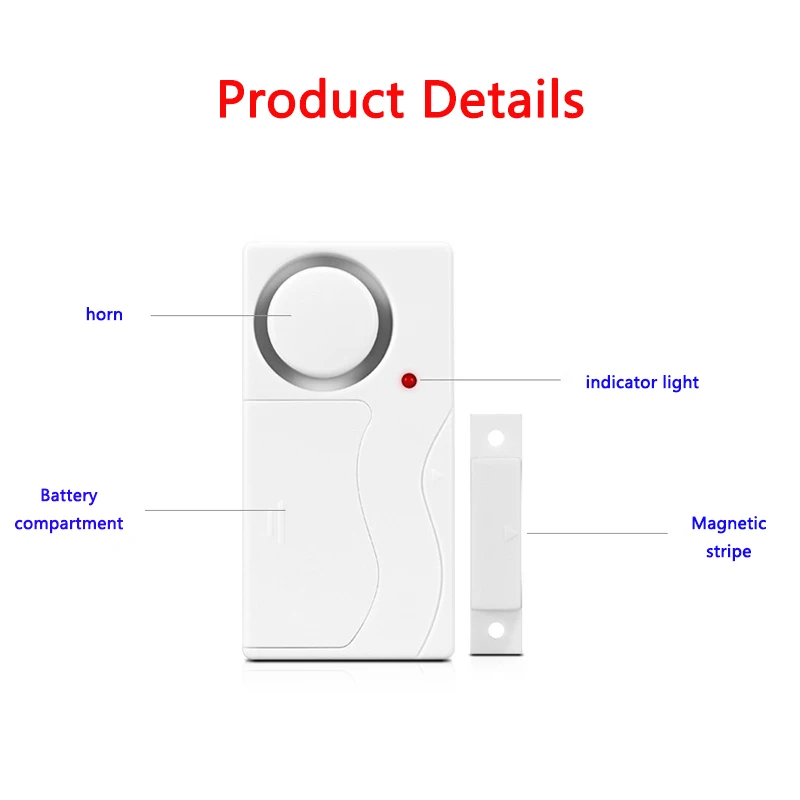 Anti Lost Vibration Detector Wireless Remote Door Window Magnetic Alarm Guard Against Theft for Home/Hotel/Shop/School Safety