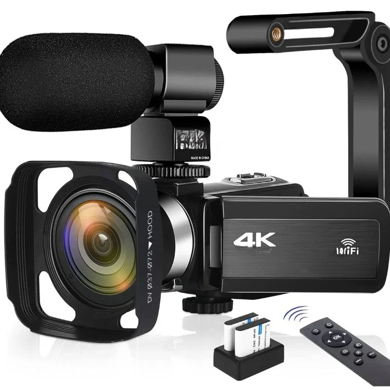 4K Camera Suitable for 48MP high definition digital camera video recorder, with microphone touch screen