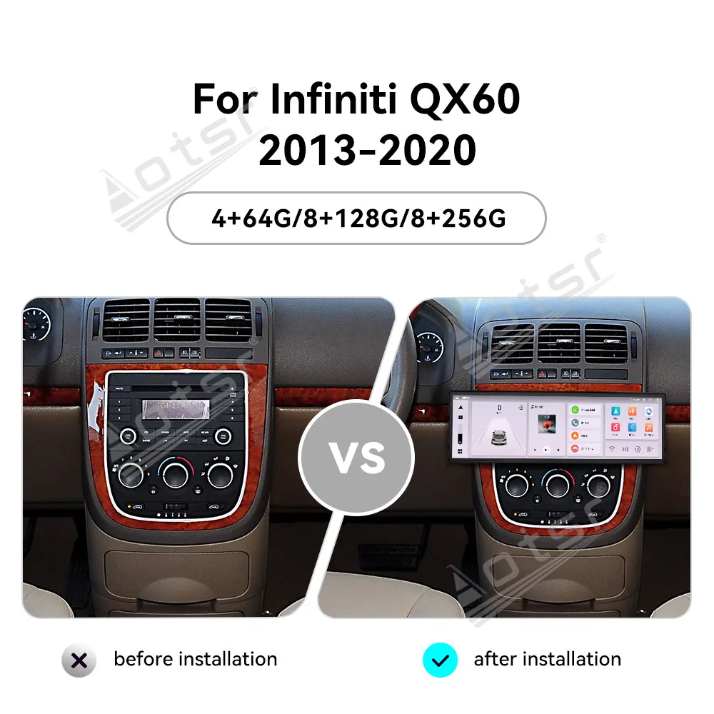 Car radio 14.9-inch Android 15 wireless CarPlay high-definition touchscreen GPS navigation for Infiniti QX60 2013-2020