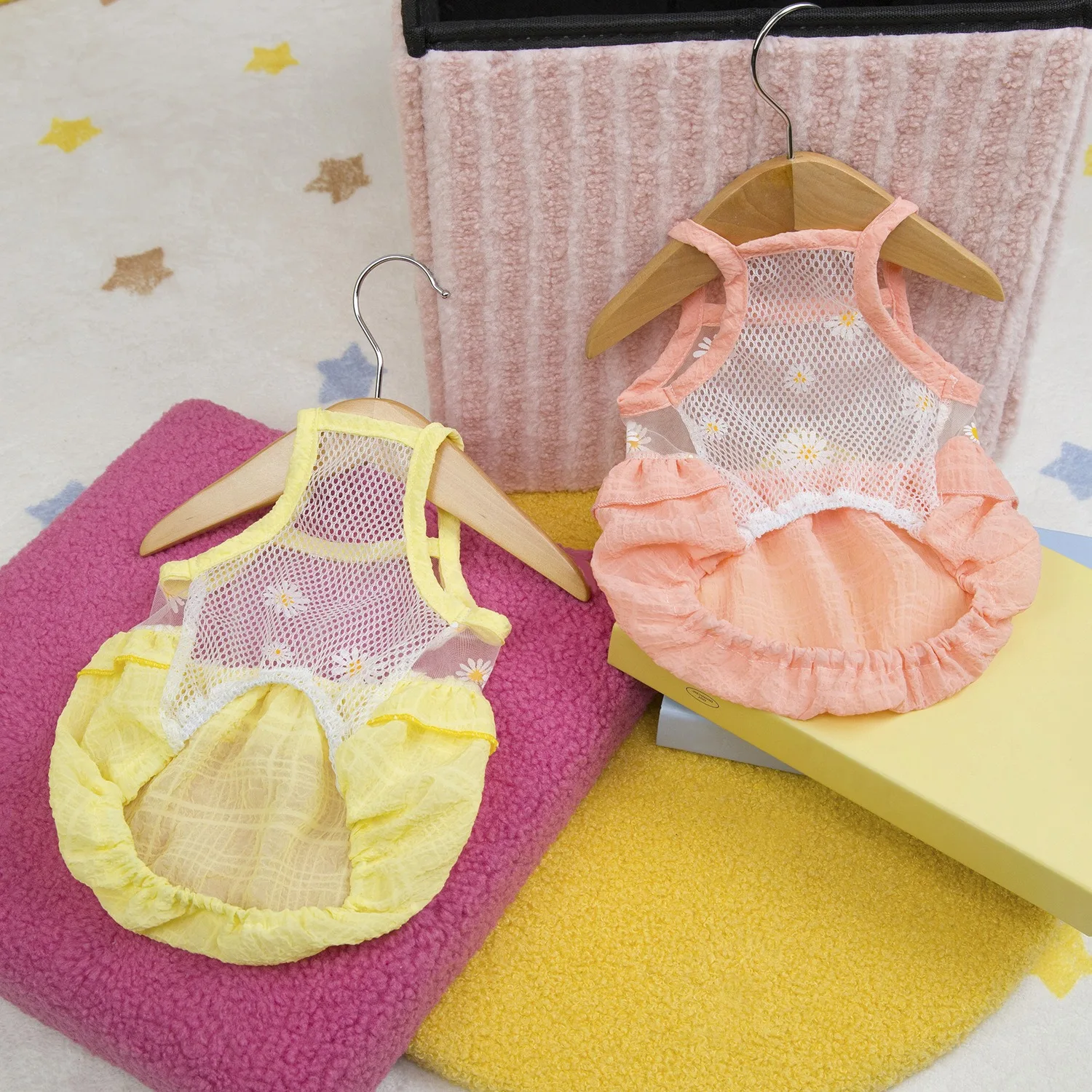 2026 Dog Cool Lantern Skirt Pet Mesh Clothes Summer Puppy Flower Sling Bichon Sweeter Princess Dress S-2XL