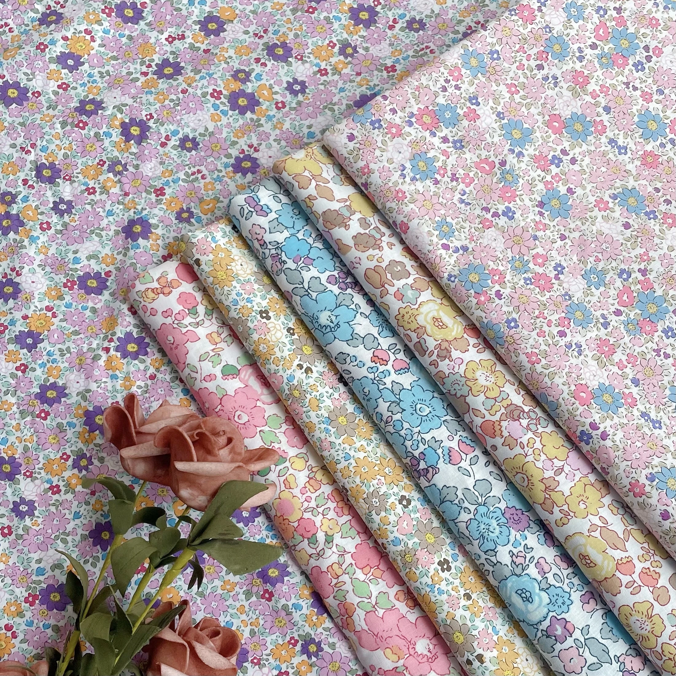 148x50cm Betsy Floral 100% Cotton Fabric Vintage Floral Cotton Sewing Dress DIY Spring and Summer Tablecloth Sofa Towel Fabric