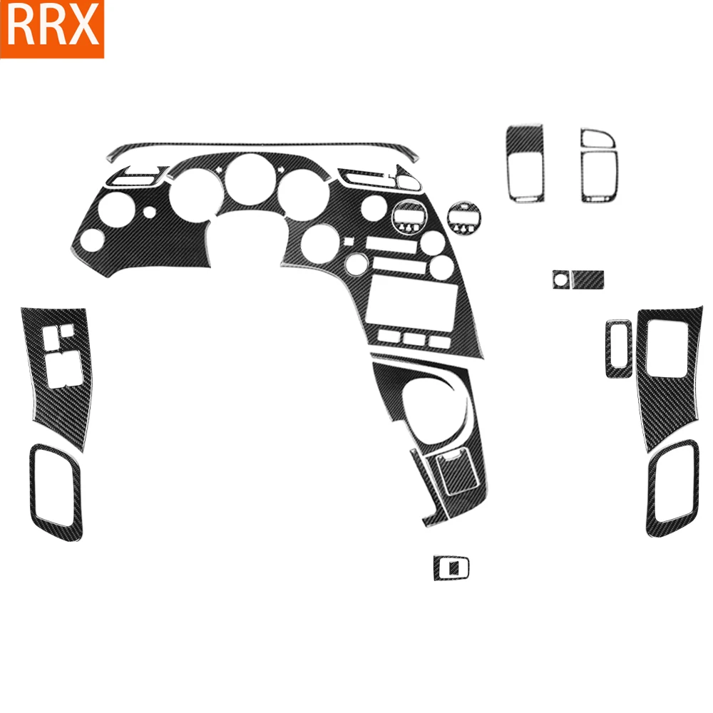 For Toyota Supra MK4 A80 Turbo 1993-1999 Real Carbon Fiber Central Radio AC CD Gear Shift Door Panel Car Accessories Stickers