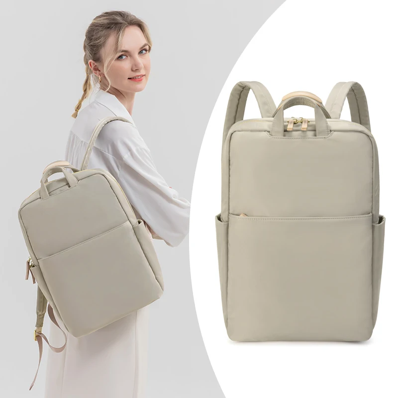 Simplicity Style Backpacks with Notebook Cabin Women's Travel Bags for 15.3 to 16 Inches Laptop Solid Color Bookbags 15.6