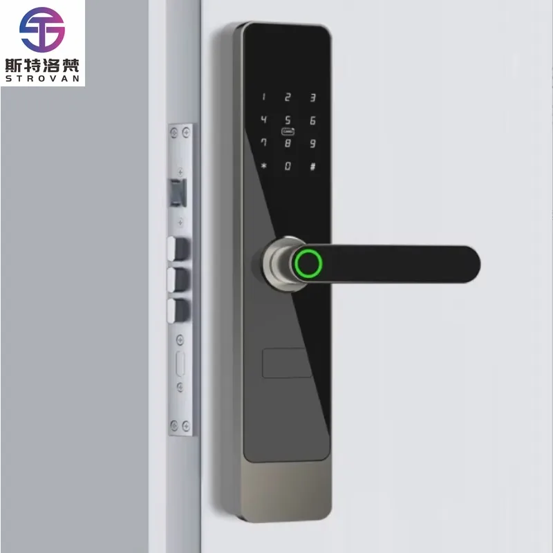 Smartlock Connected Aluminum Alloy Smart Lock APP for Wood Door Features Cloud Data Storage Memory Card Option