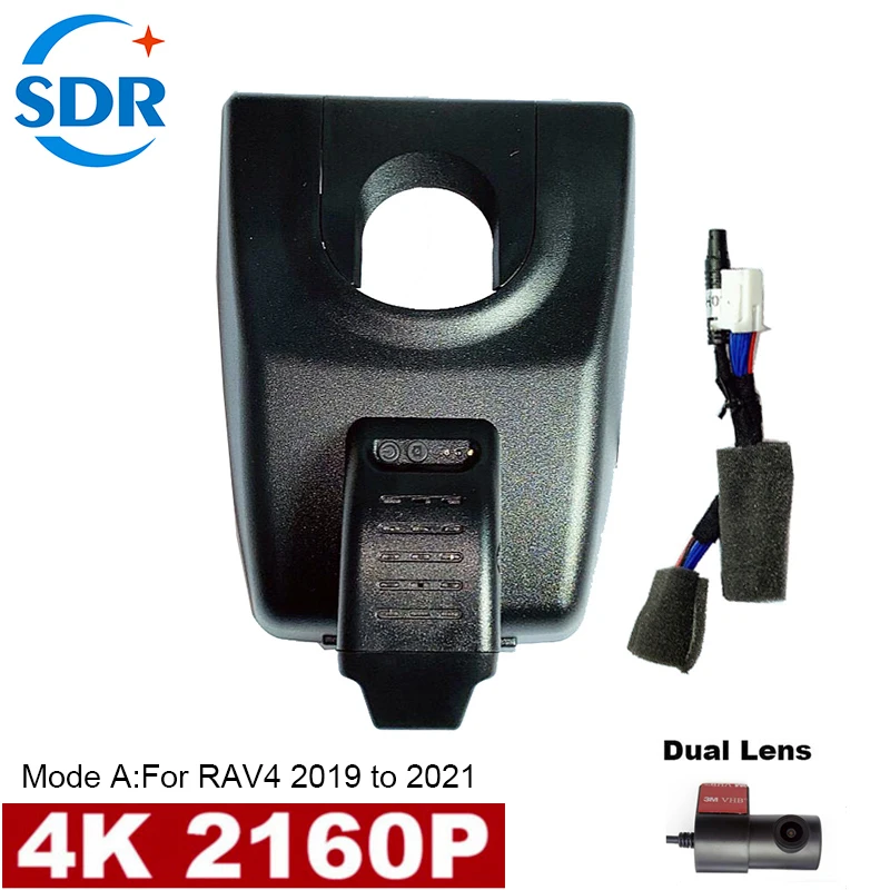 4K Plug and Play WIfi Car DVR For Toyota RAV4 XA40 XA50 2019 2020 2021 2022 4K Dual Lens Camera With GPS Track &APP Control