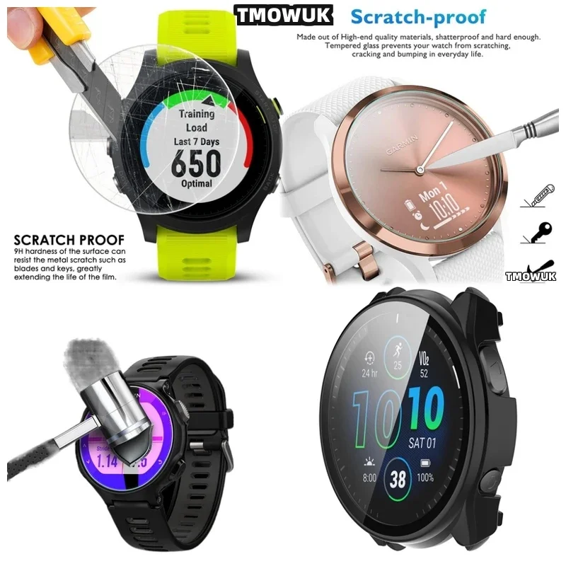 For Garmin Forerunner 645 735 745 935 945 955 965 970 Fenix 7 7S 7X Pro HD Anti - Scratch Tempered Glass Screen Protectors For S